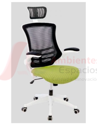 silla giratoria presidencial singapur disponible con marco blanco